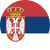 Serbien Flagge Rund
